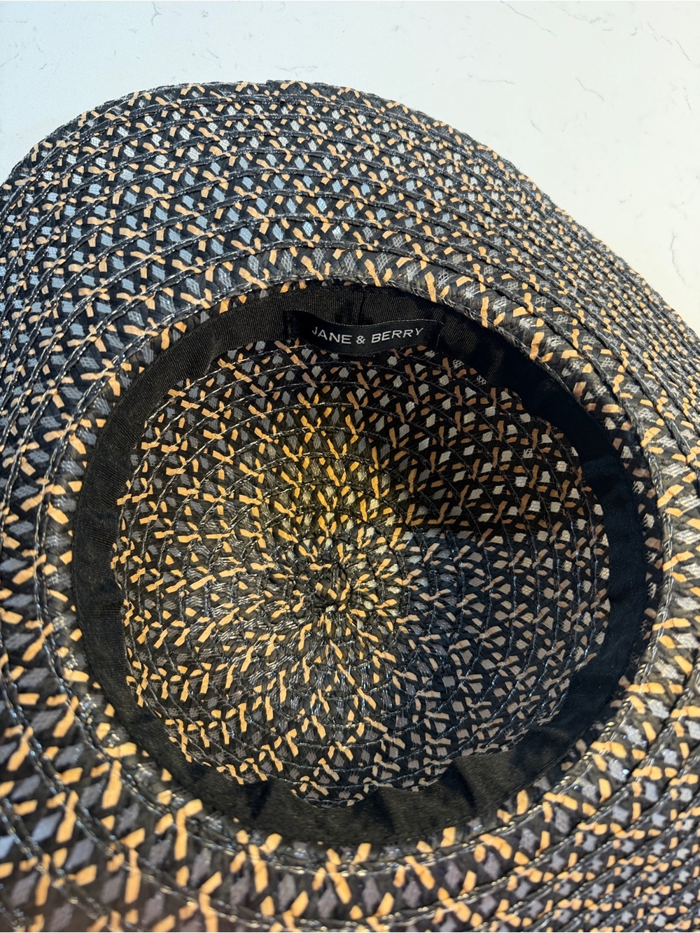 Jane & Berry Black Straw Wide Brim Sun Hat Coastal Beach Vacation OS - Picture 10 of 10